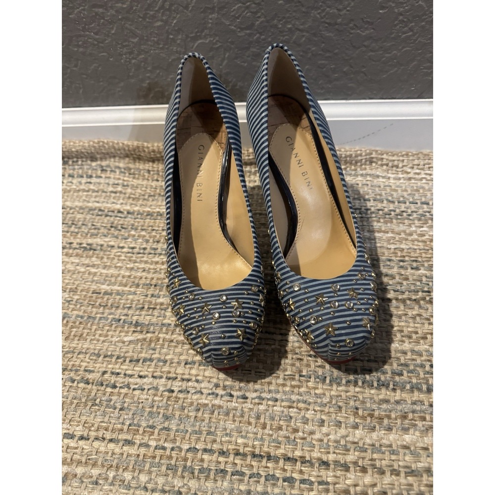 Gianni Bini Pump Heels Nautical Retro Platform Stilleto Pumps 7.5